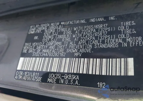 2006 Toyota Sequoia Sr5 V8 from USA, damaged, VIN 5TDZT34A76S282162